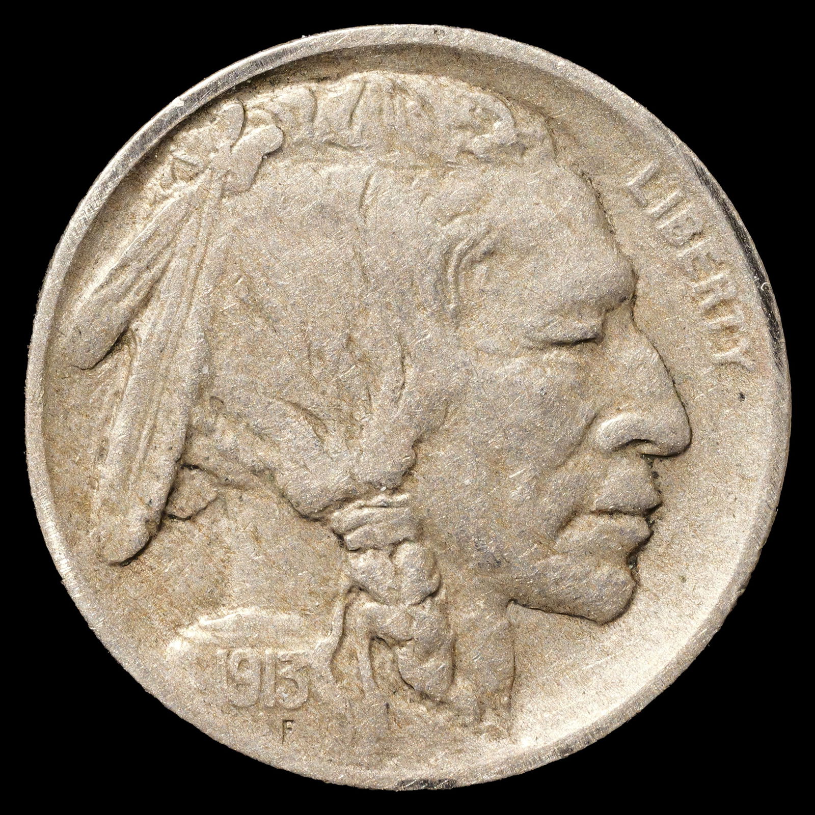 1913 Type 1 Buffalo Nickel - 5c - Very Fine Plus (1 of 2)