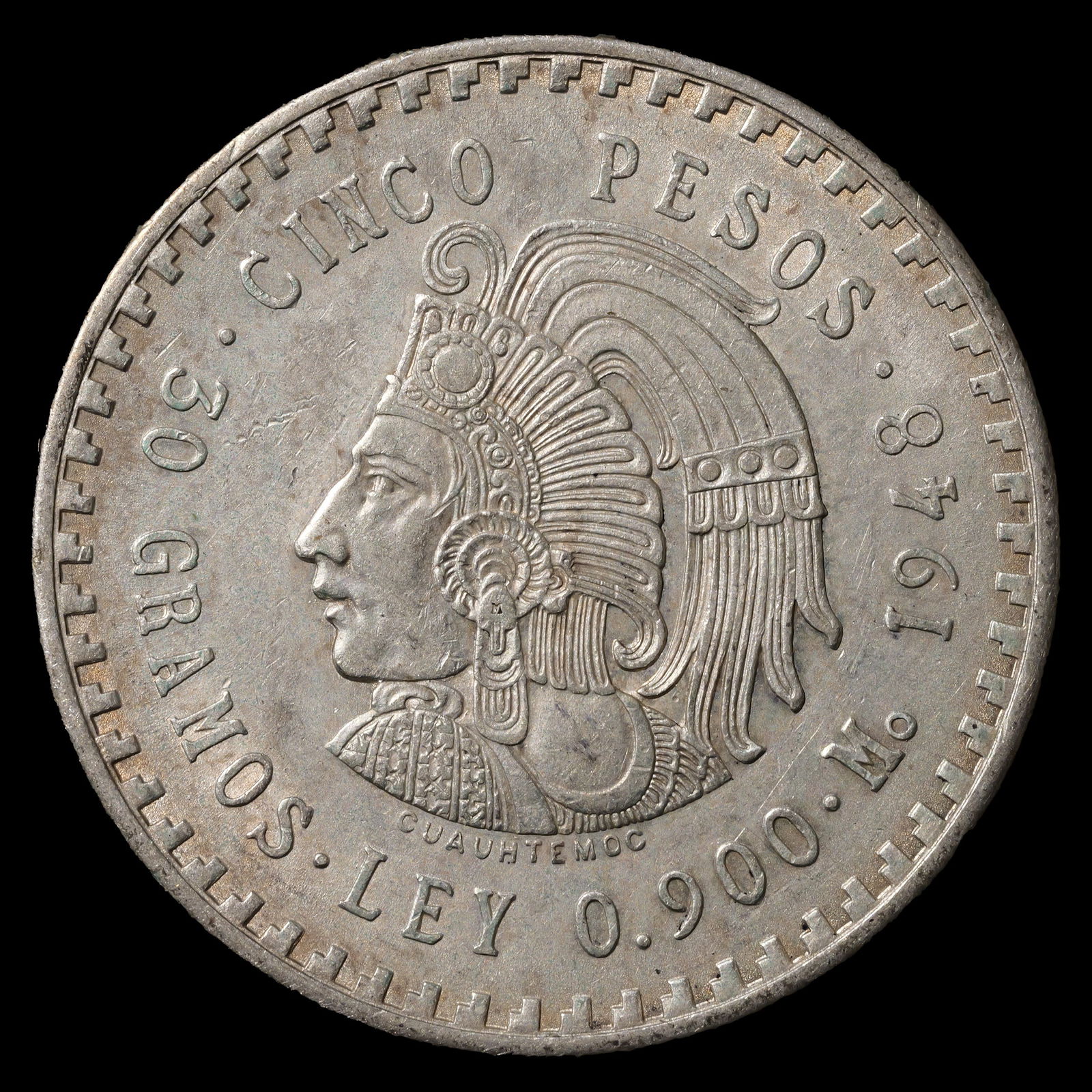 *0.8681 oz ASW* 1948 Mexico Silver Cinco Pesos - High Grade Uncirculated (1 of 2)