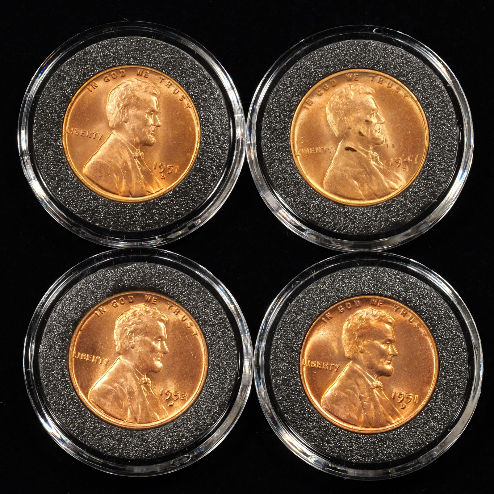 (4) Mixed Date GEM UNC Lincoln Wheat Cents From Collection - 1c (1 of 2)