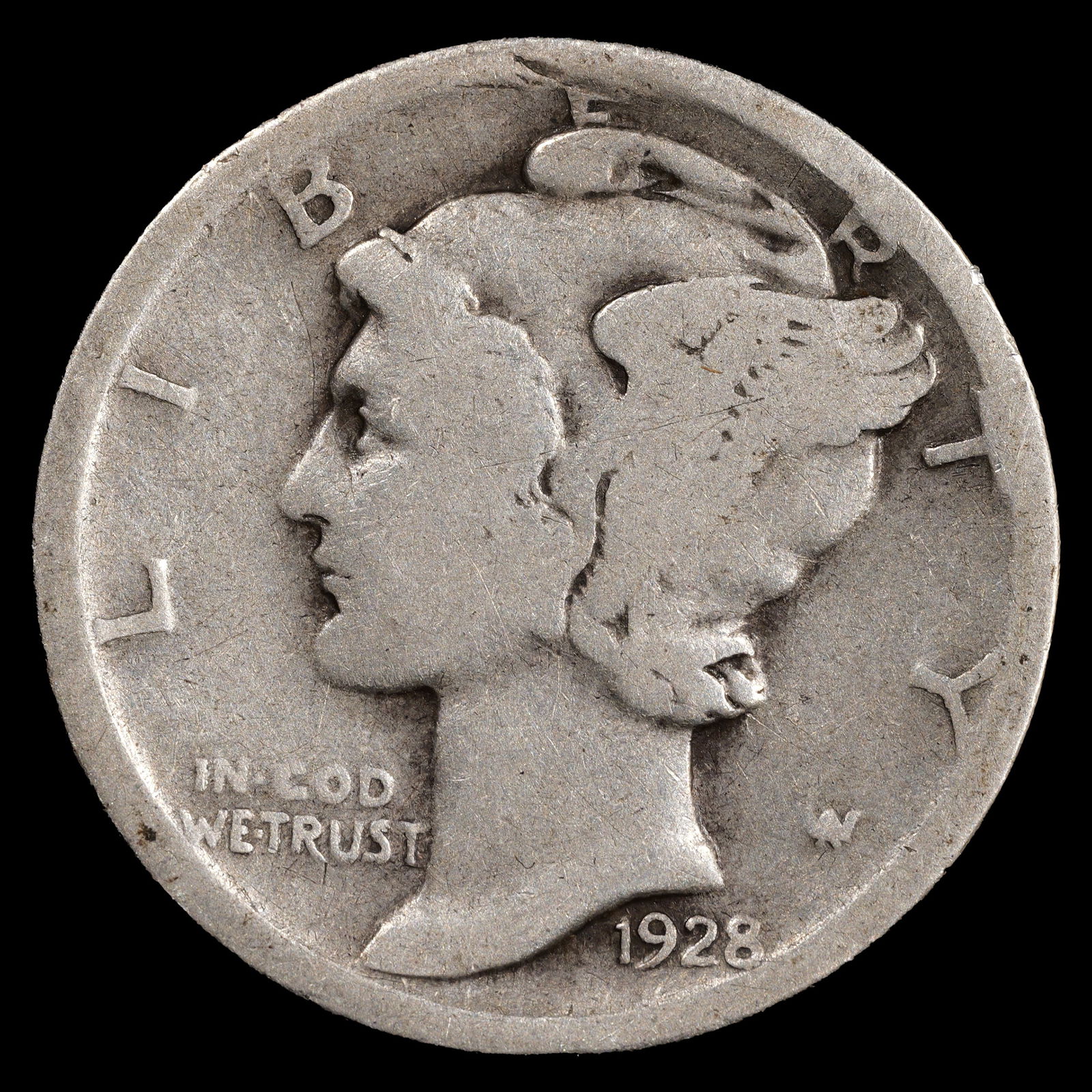 1928-D Mercury Dime - 10c - Very Good Plus (1 of 2)