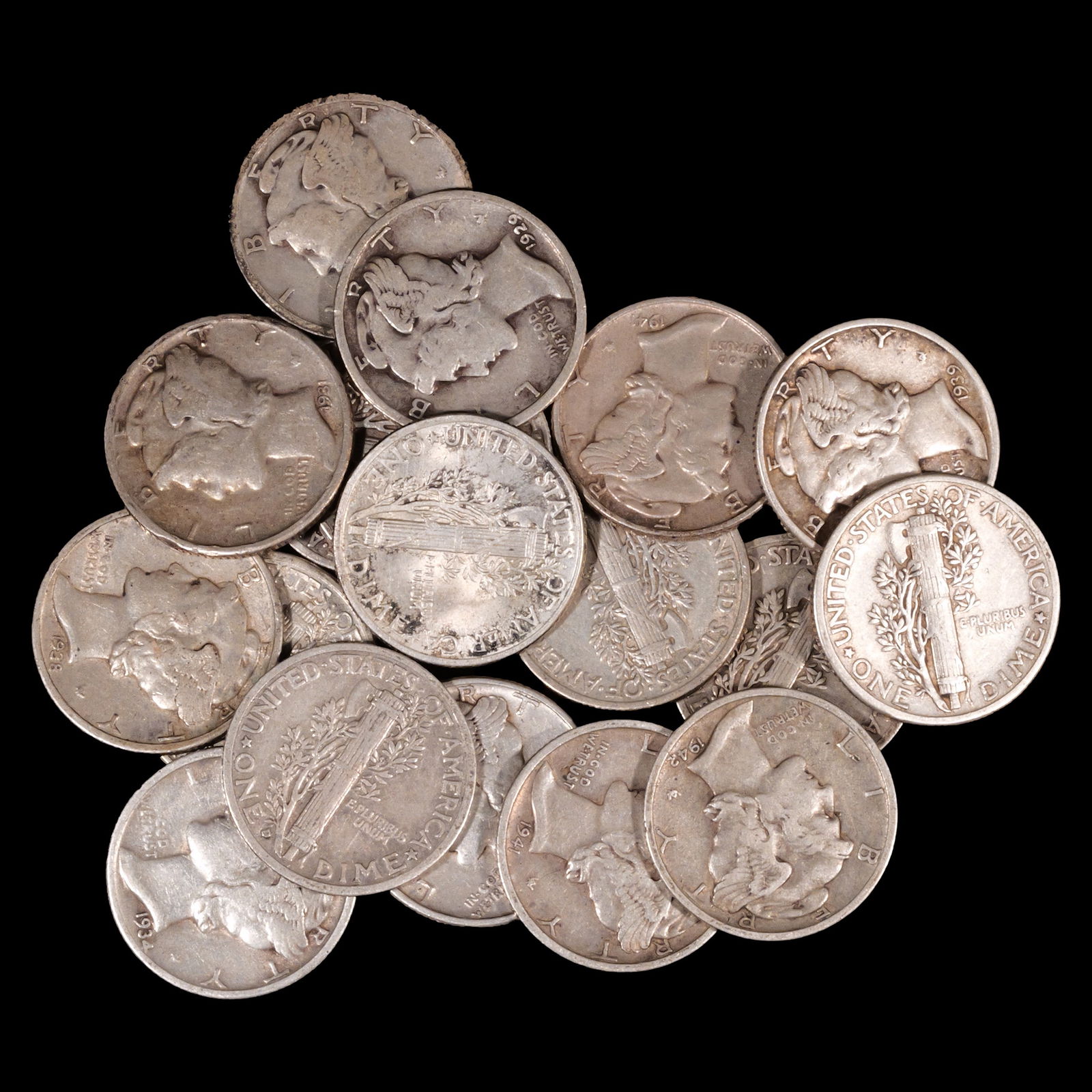 *1.30212 oz ASW*(18) Better Mixed Mercury Dimes - 10c (1 of 1)