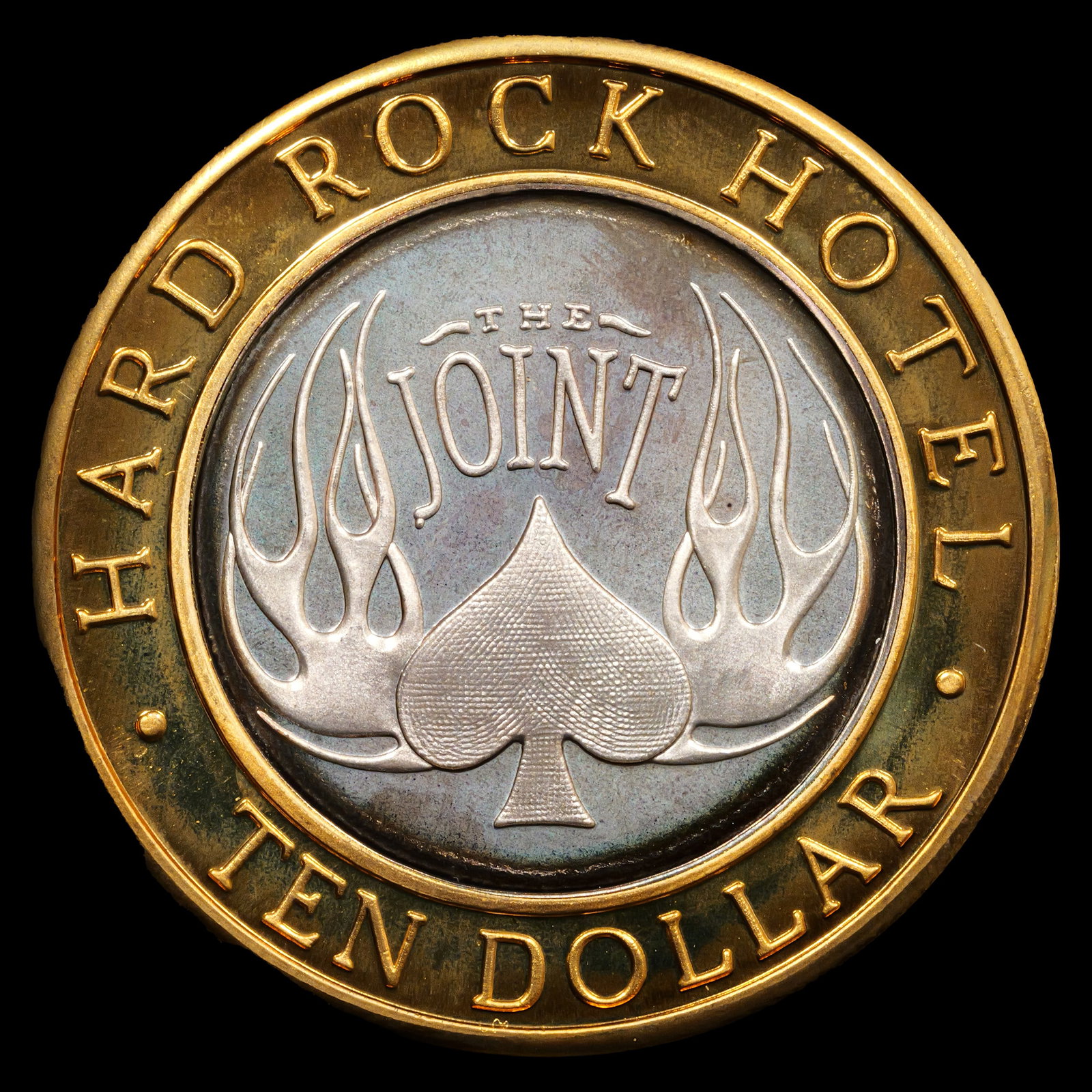 *0.6 oz ASW* Hard Rock Hotel Las Vegas - $10 'The Joint' Silver Casino Token - TONED: 1 Silver Bullion token - 0.6 oz Actual Silver Weight