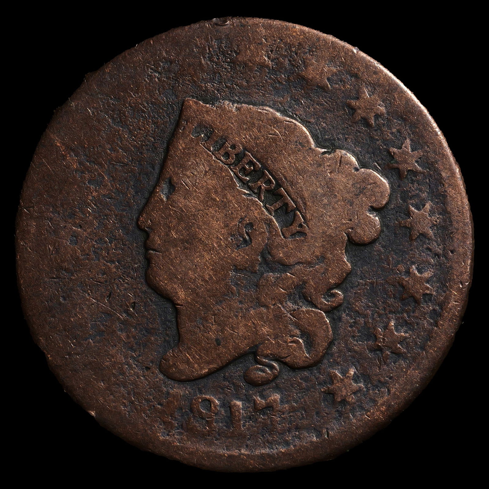 1817 Coronet Head Large Cent - 1c - Good (1 of 2)