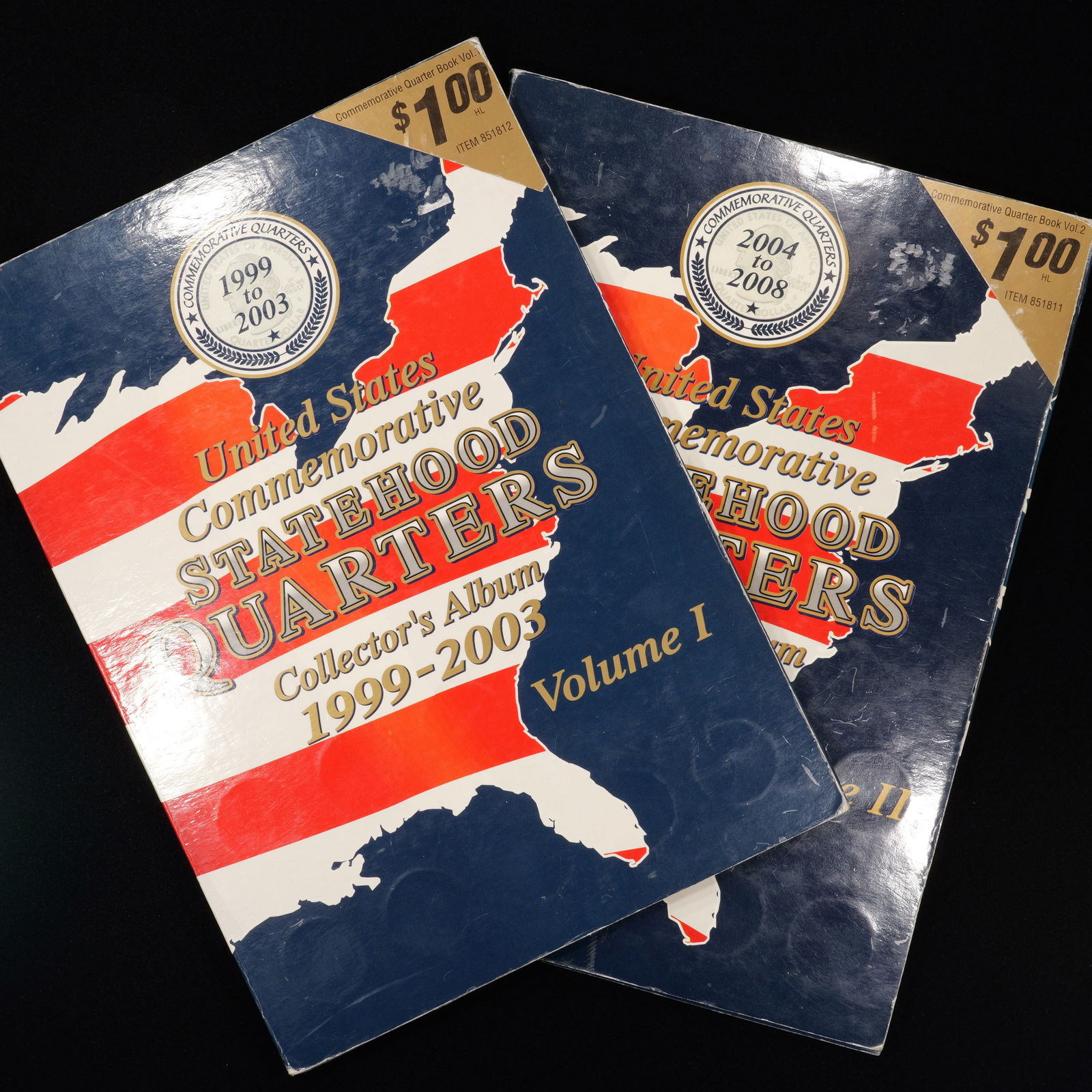 *HIGHLIGHT*(95 coins) Near Complete GEM US Commem State Quarter Albums 1999-2008 (1 of 9)