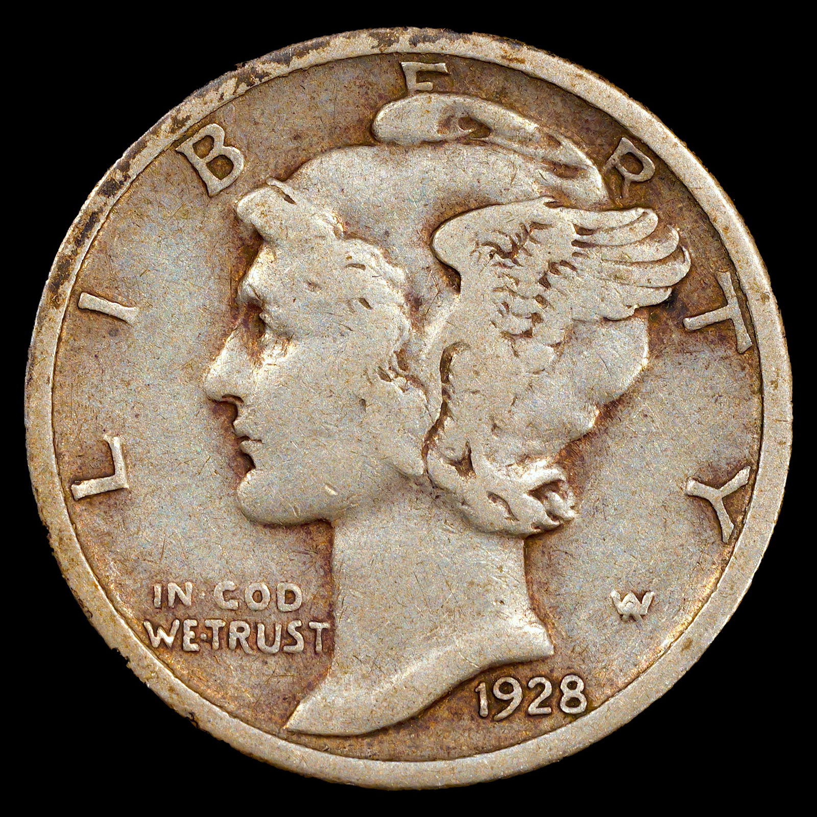 1928 Mercury Dime - 10c - Very Fine Plus - Toned (1 of 2)