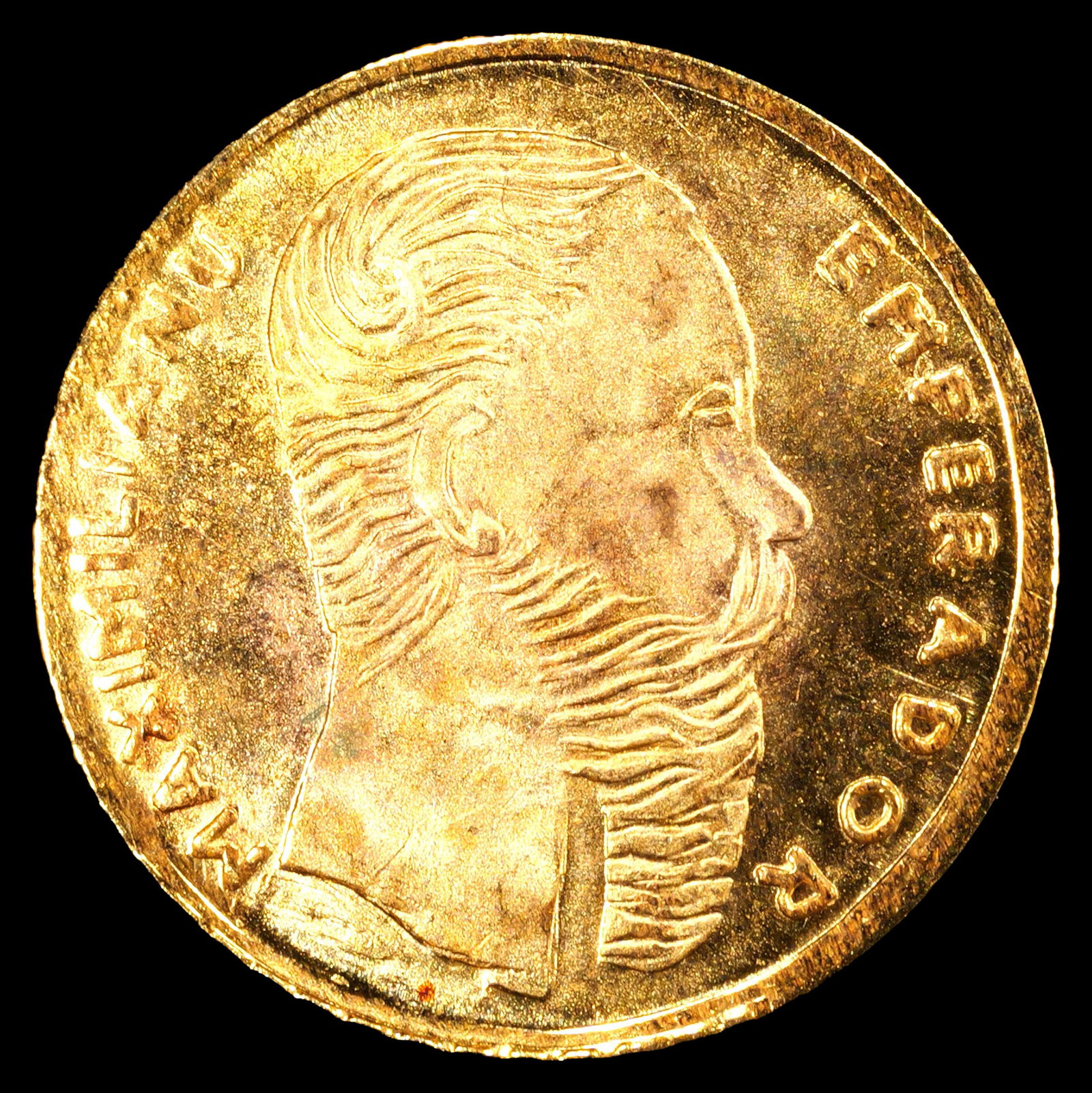 *GOLD**0.4 g* 1865 Mexico Miniature Gold Maximiliano Coin (1 of 2)