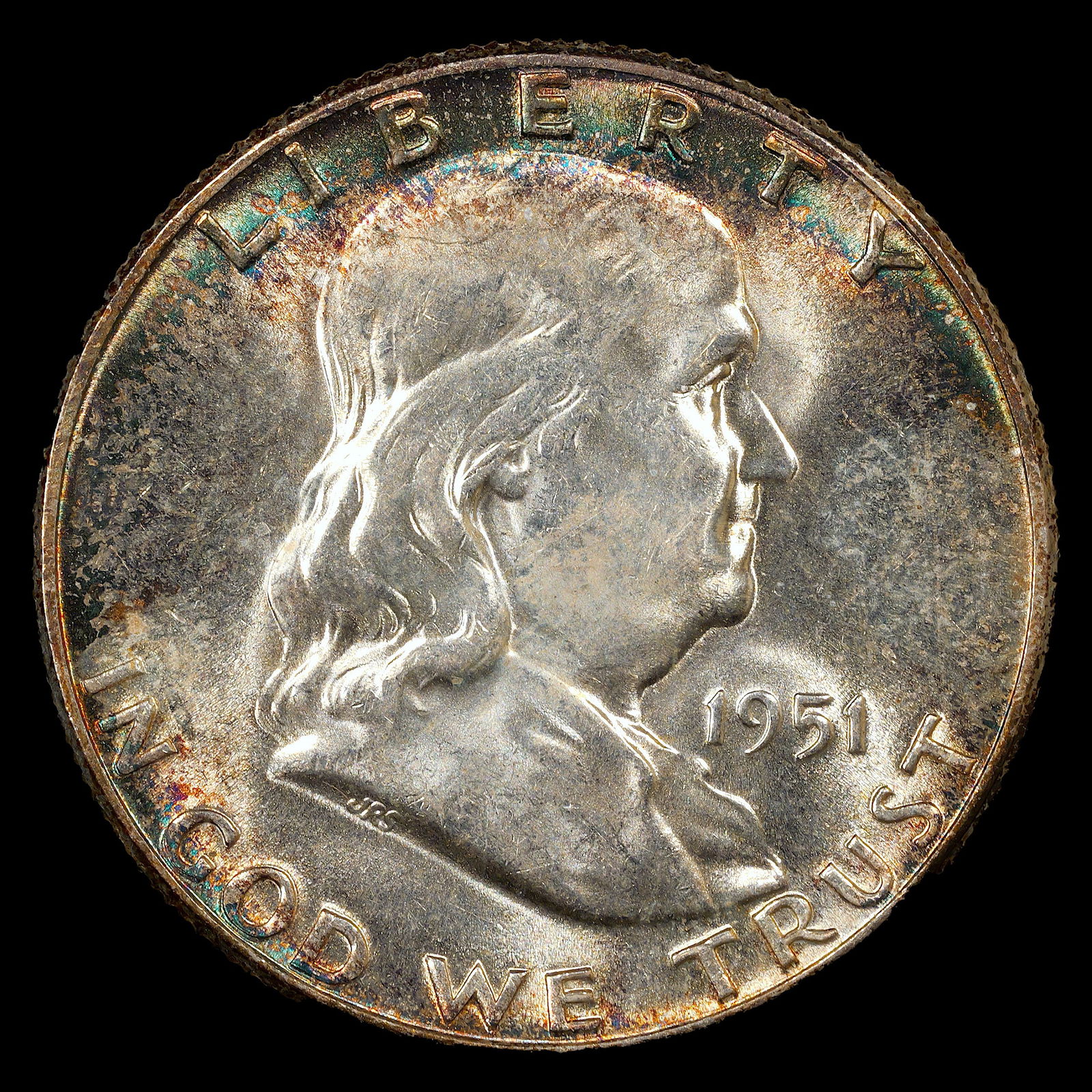 1951 Franklin Half Dollar - 50c - GEM Uncirculated *Toned* (1 of 2)