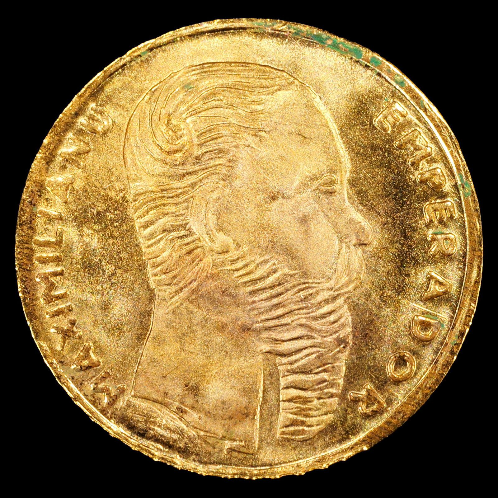 *GOLD**0.4 g* 1865 Mexico Miniature Gold Maximiliano Coin: 0.4 gram 8K Gold Coin