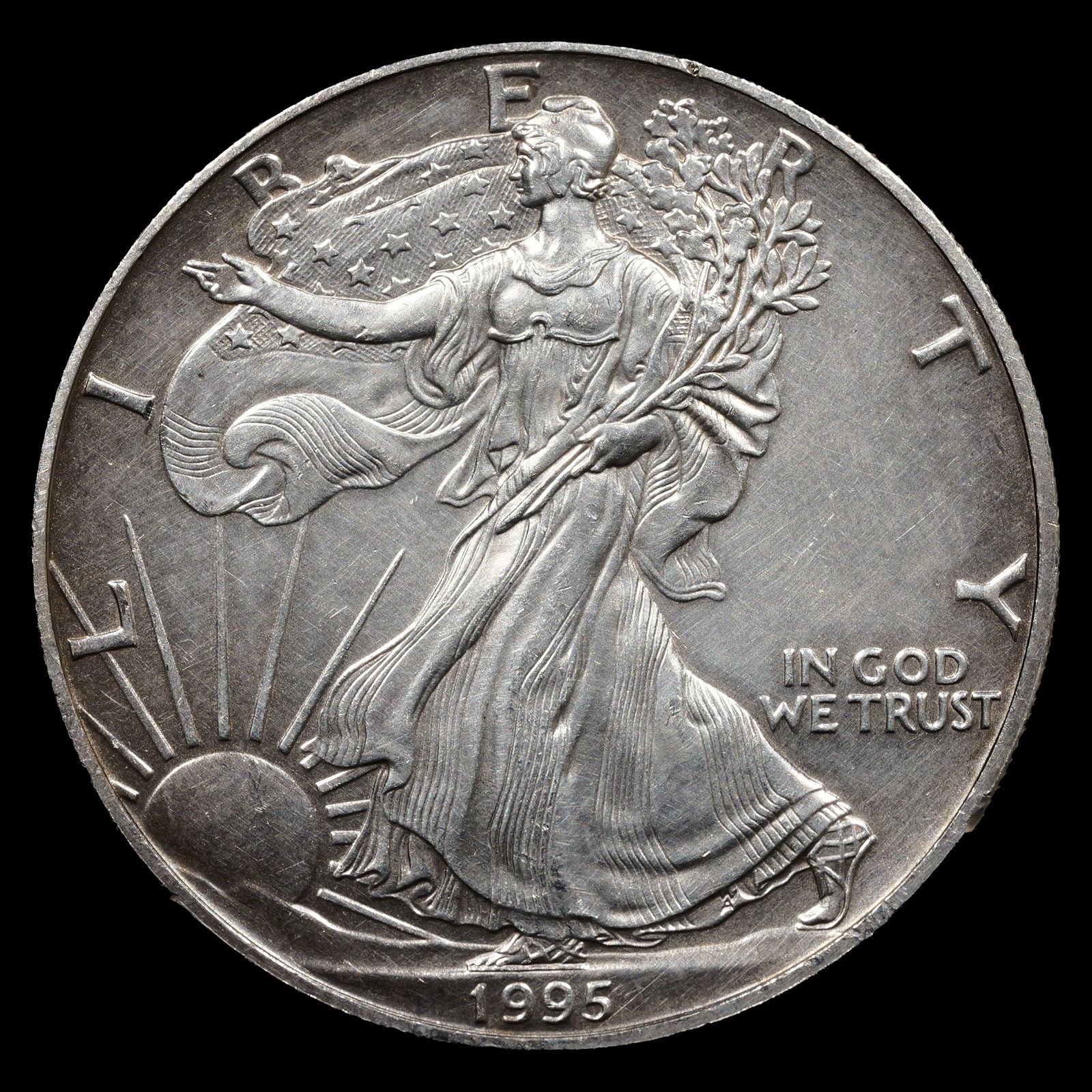 1995 American Silver Eagle - $1 - 1 oz Troy .9999 Fine Silver Bullion Coin: American Silver Eagle
