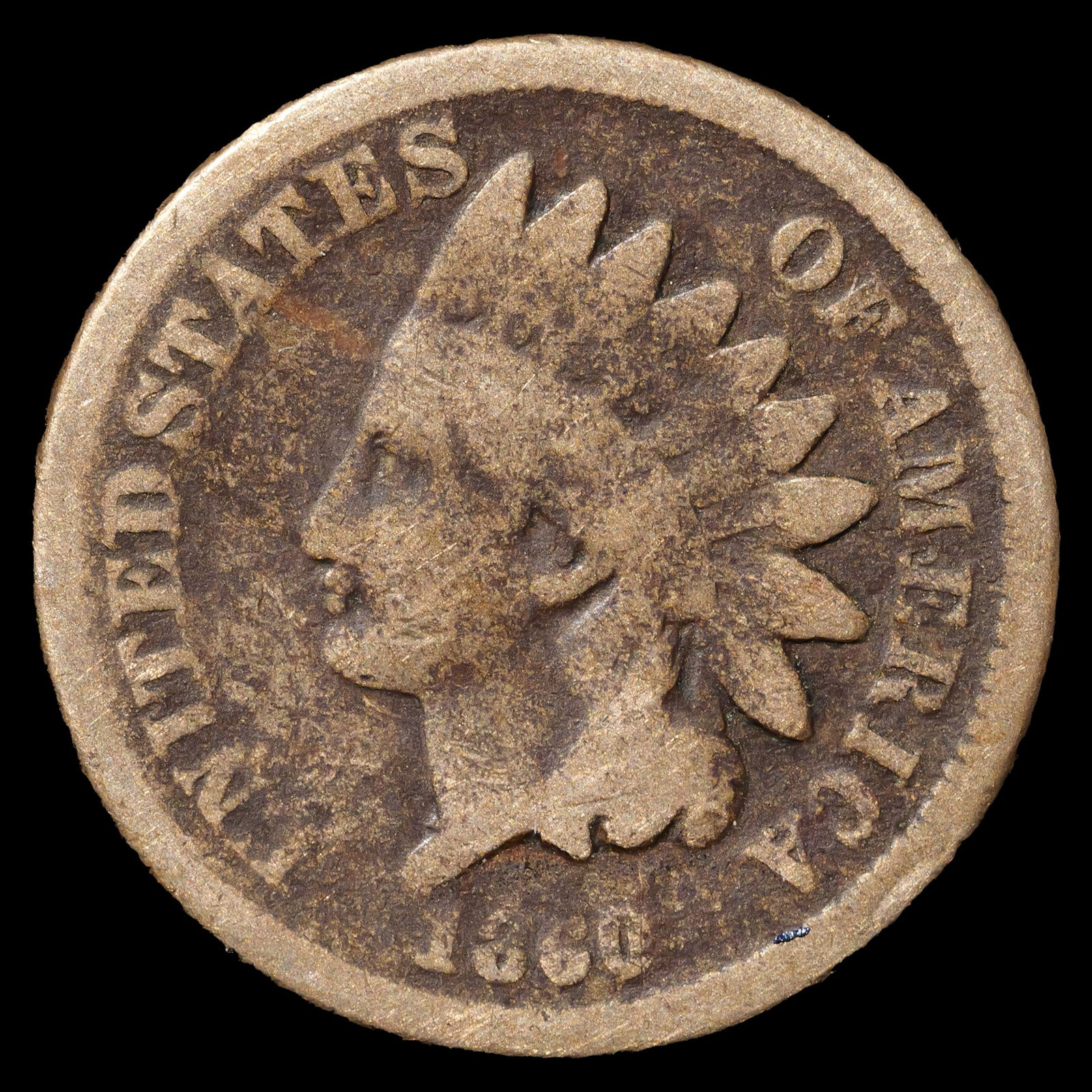 *SEMI-KEY*1860 Indian Head Cent - 1c - Very Good (1 of 2)