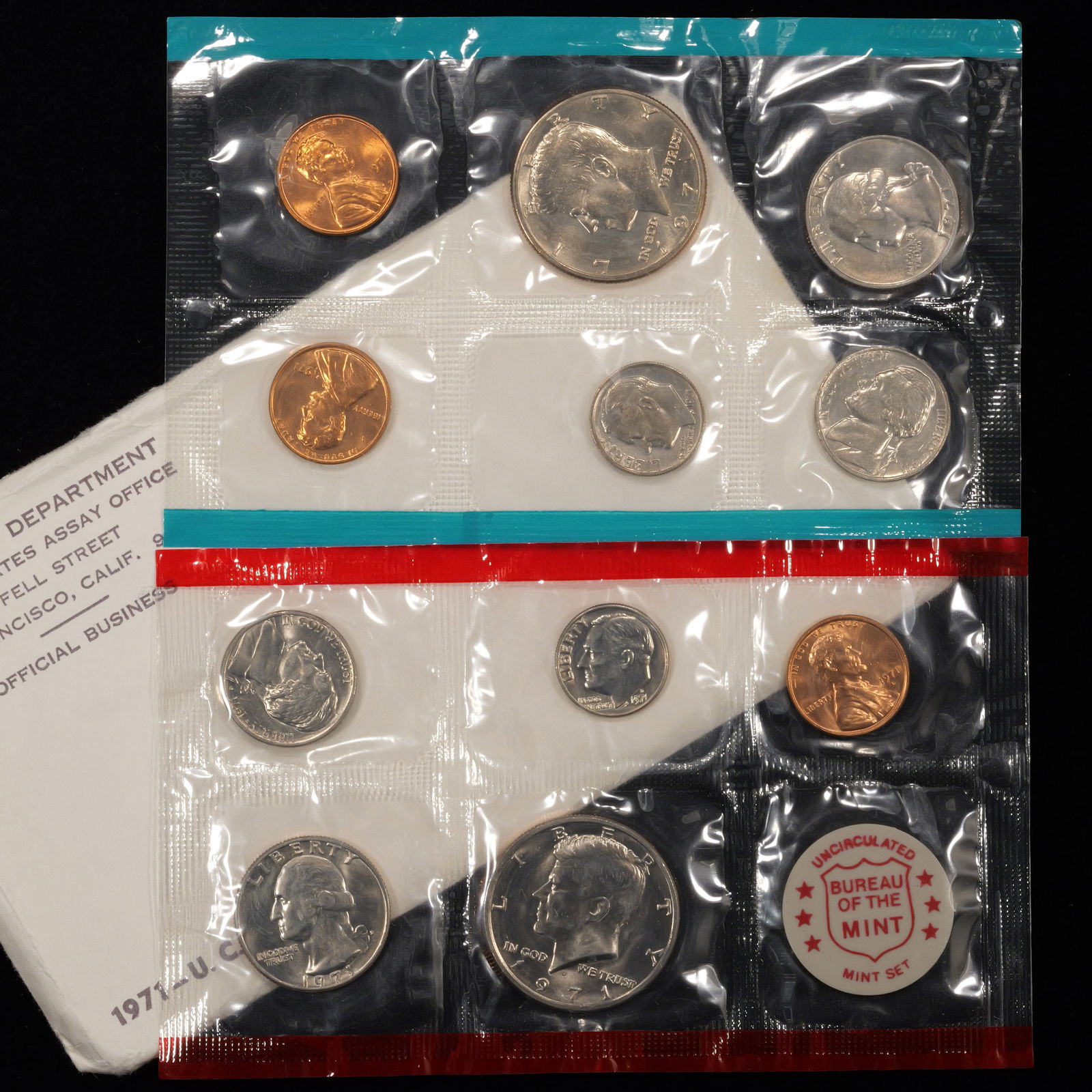 1971 US Mint Uncirculated Set - P & D - Sealed in Original Flat Pack (1 of 2)