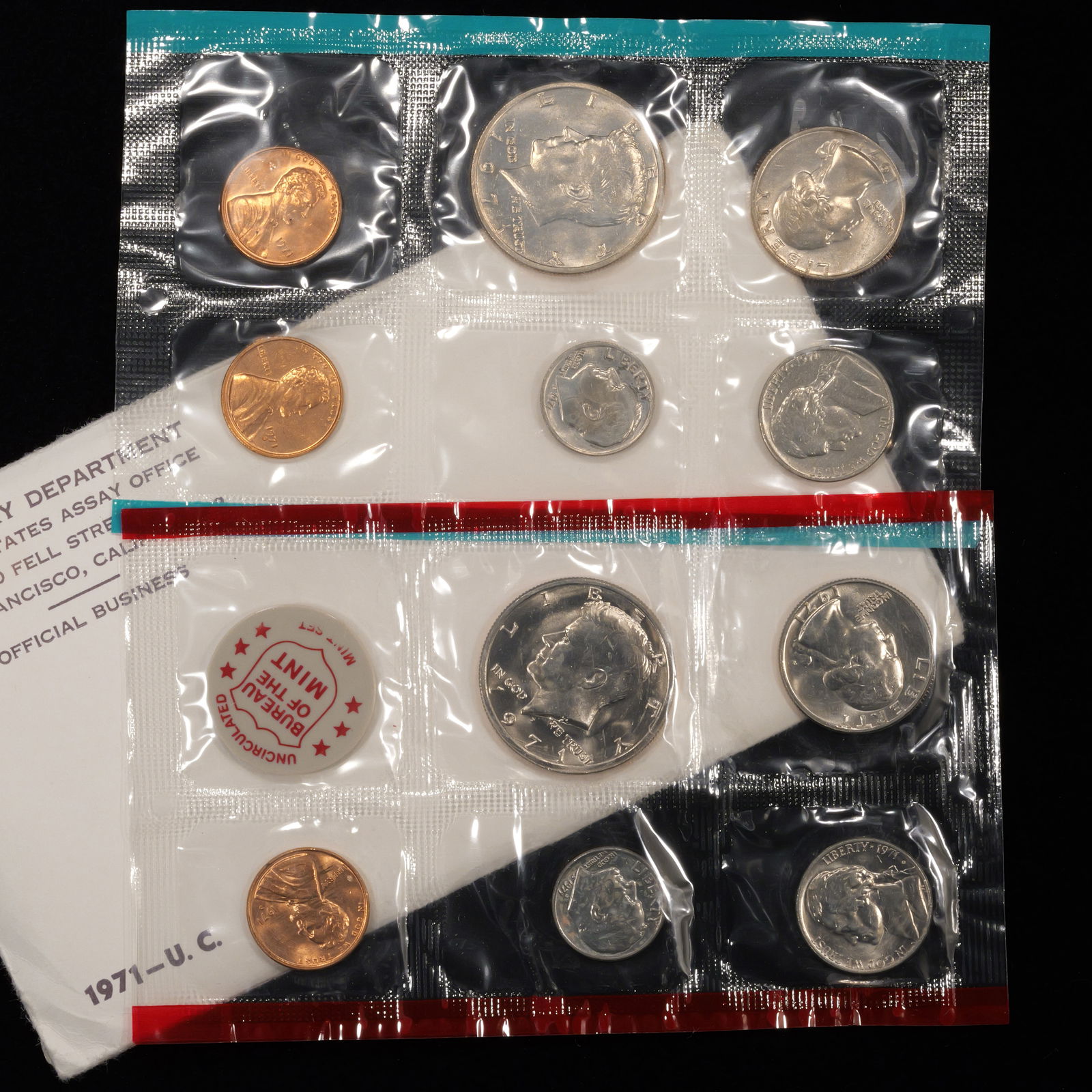 1971 US Mint Uncirculated Set - P & D - Sealed in Original Flat Pack (1 of 2)