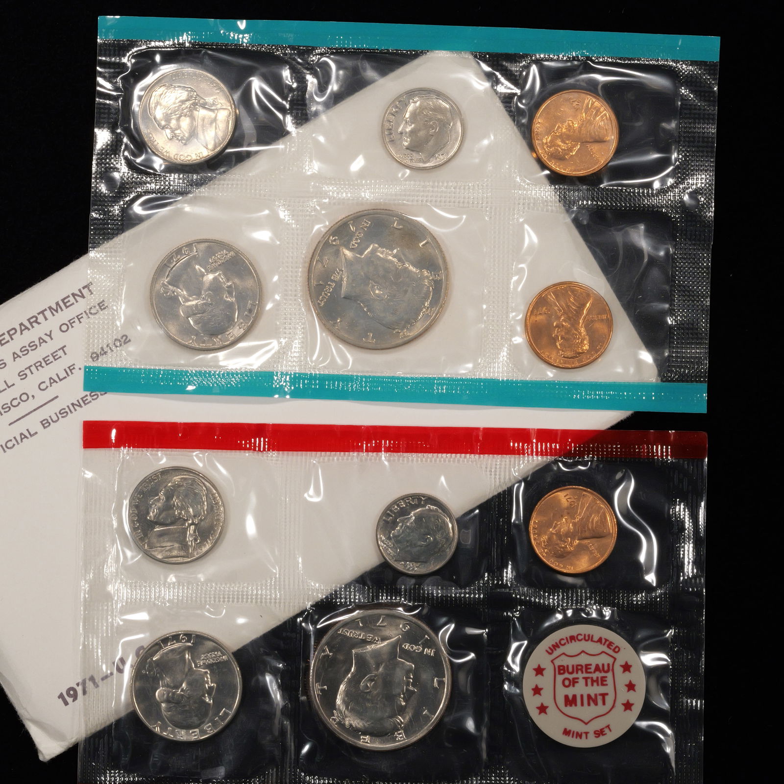 1971 US Mint Uncirculated Set - P & D - Sealed in Original Flat Pack (1 of 2)