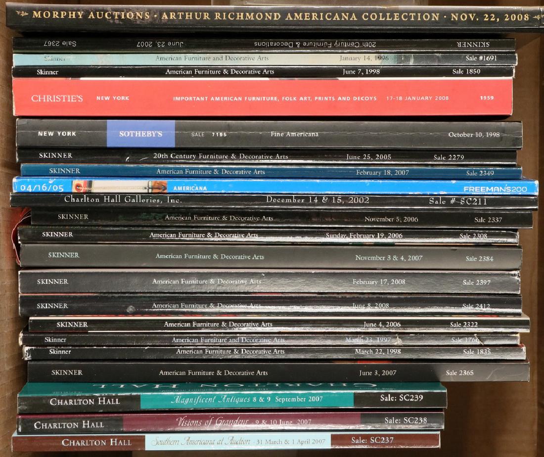 (22) AUCTION CATALOGS: American Furniture & Decorative Arts, including: Christie's & Sotheby's New York, Charlton Hall, Morphy & Freeman. 1996-2008.