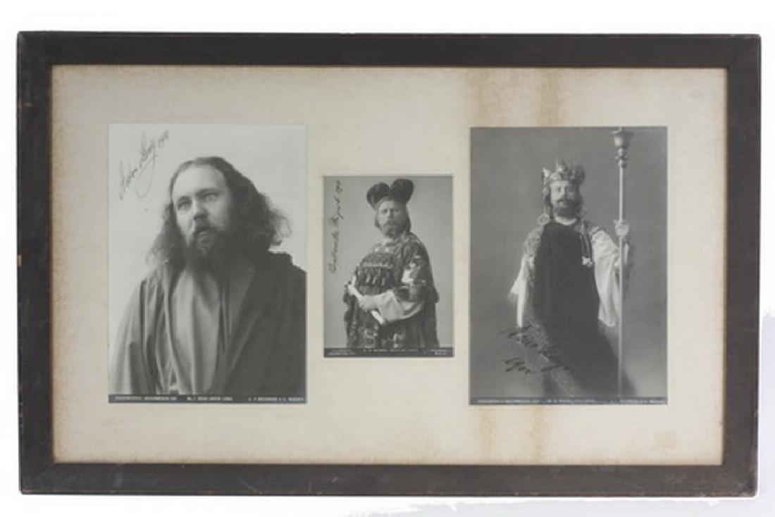 AUTOGRAPHED 1910 OBERAMMERGAU OPERA PHOTOS: Portrait Photos of the three Lead Singers in the 1910 Oberammergau Passion Play, including Anton Lang as Jesus, Hans Mayr as Herodes and Rupert Breitsamter as Nathaniel, all in costume, gelatin silver