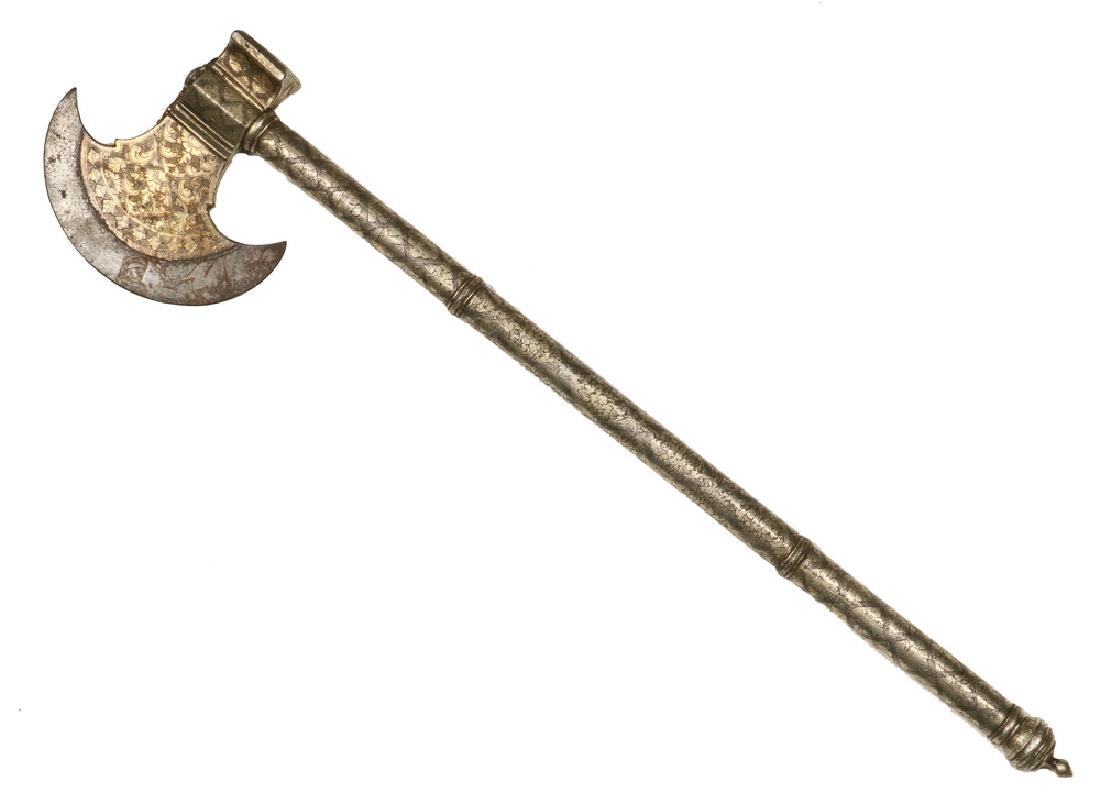 PERSIAN QAJAR PERIOD STEEL AXE WITH CONCEALED DAGGER (1 of 7)
