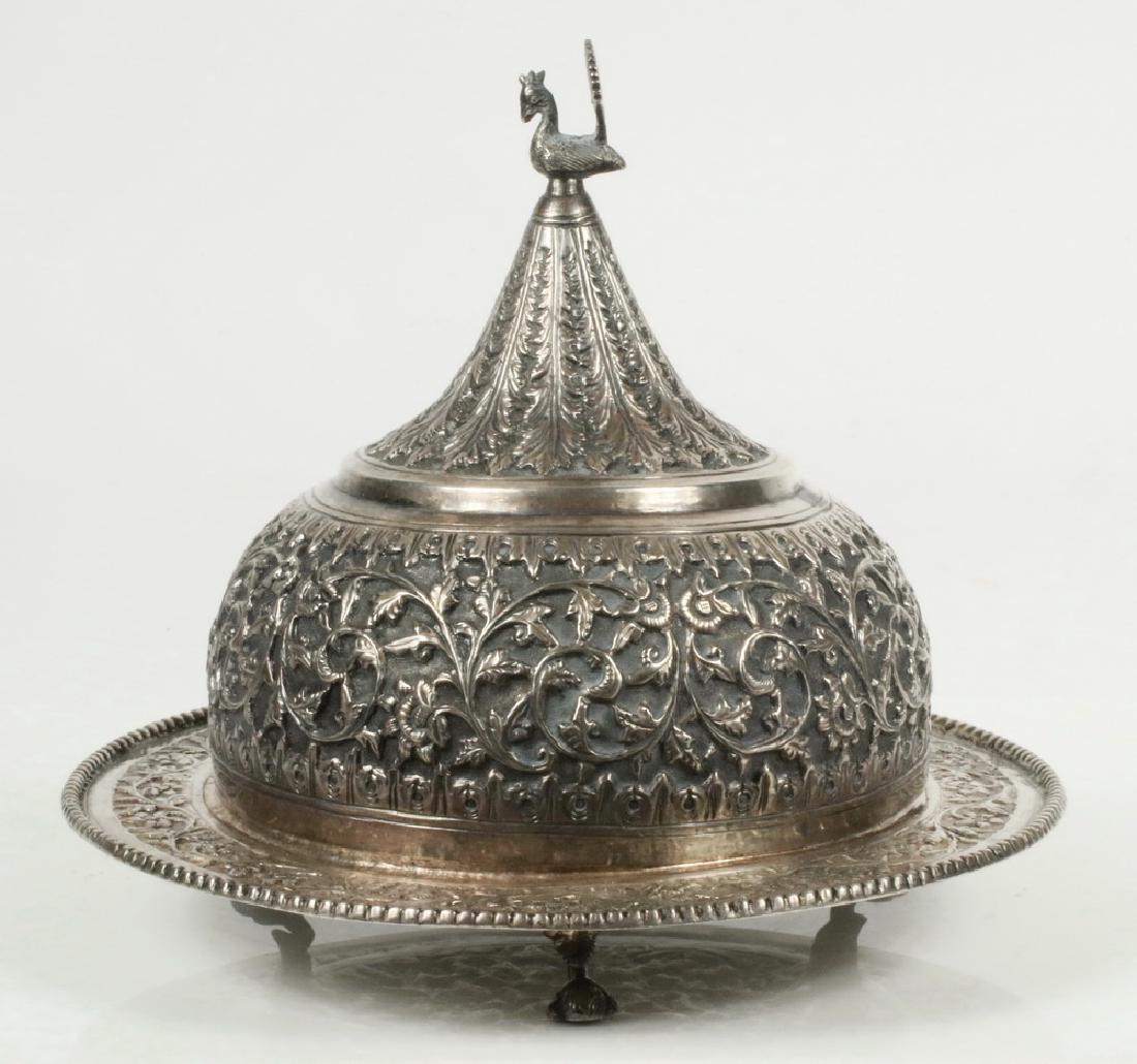 INDO-PERSIAN SILVER COVERED DISH (1 of 4)