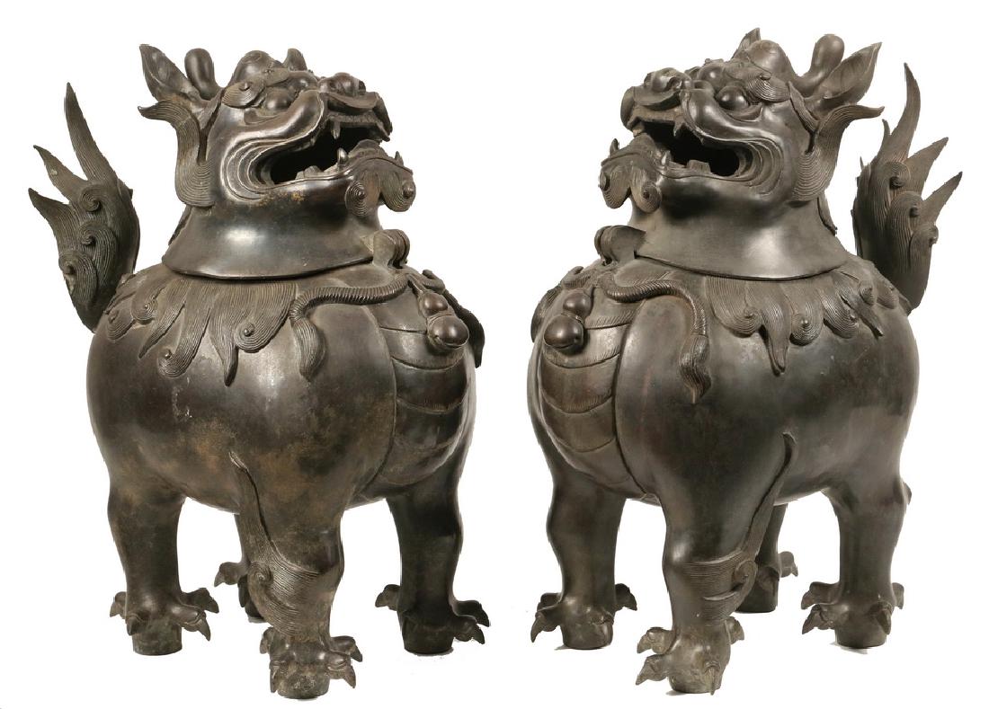 PAIR OF CHINESE BRONZE CENSERS (1 of 4)