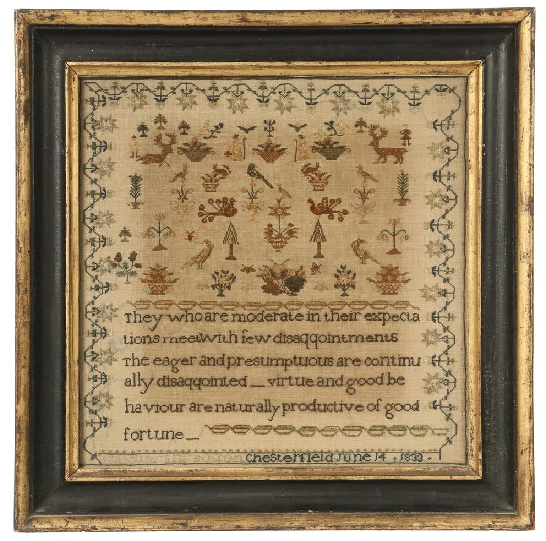 FRAMED NEEDLEPOINT SAMPLER