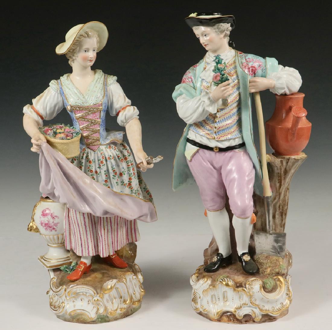 PAIR OF MEISSEN PORCELAIN FIGURINES (1 of 2)