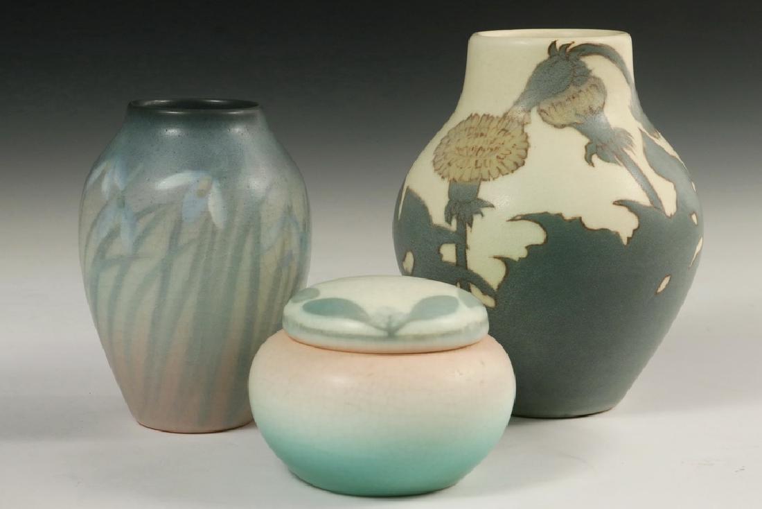 (3 PCS) ROOKWOOD VELLUM ART POTTERY (1 of 8)