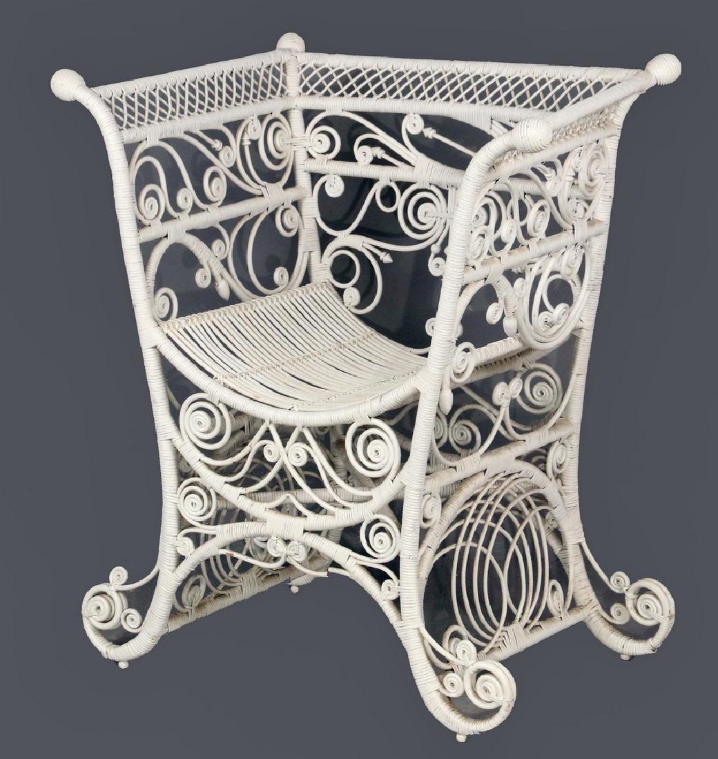 ANTIQUE WICKER ARMCHAIR (1 of 2)