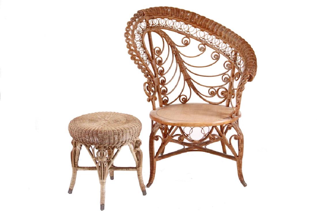 HEYWOOD-WAKEFIELD PHOTOGRAPHER'S CHAIR & STOOL (1 of 6)