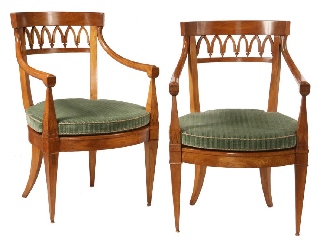 PAIR OF BIEDERMEIER PERIOD ARMCHAIRS (1 of 4)