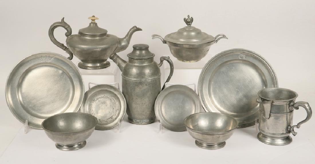 (9 PCS) 19TH C. PEWTER (1 of 7)