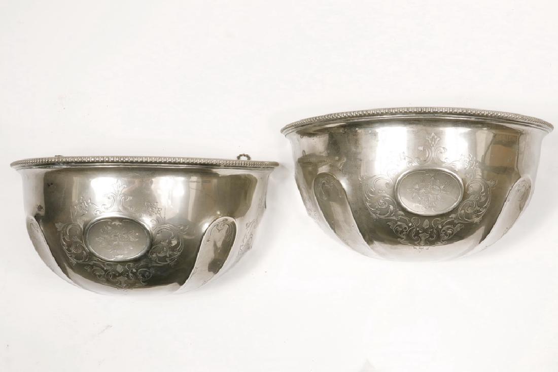 PAIR OF SILVER PLATED WALL PLANTERS (1 of 2)