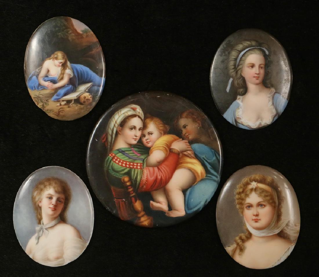 COLLECTION OF (5) DRESDEN PORCELAIN MINIATURE PORTRAITS (1 of 11)