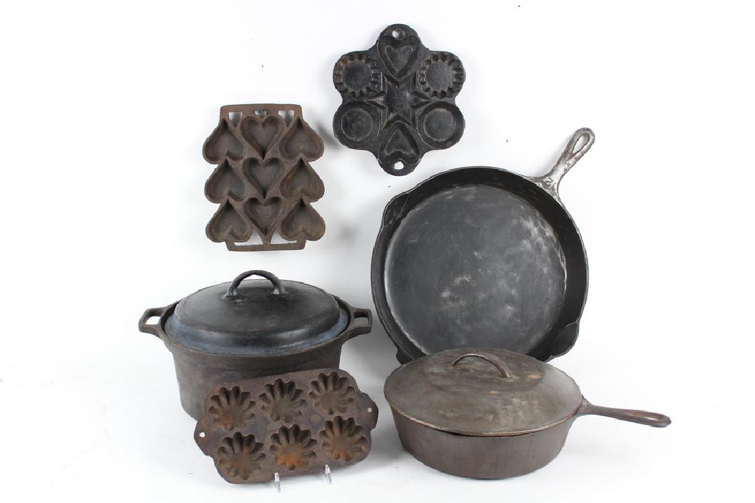 (6 PCS) CAST IRON COOKWARE (1 of 5)