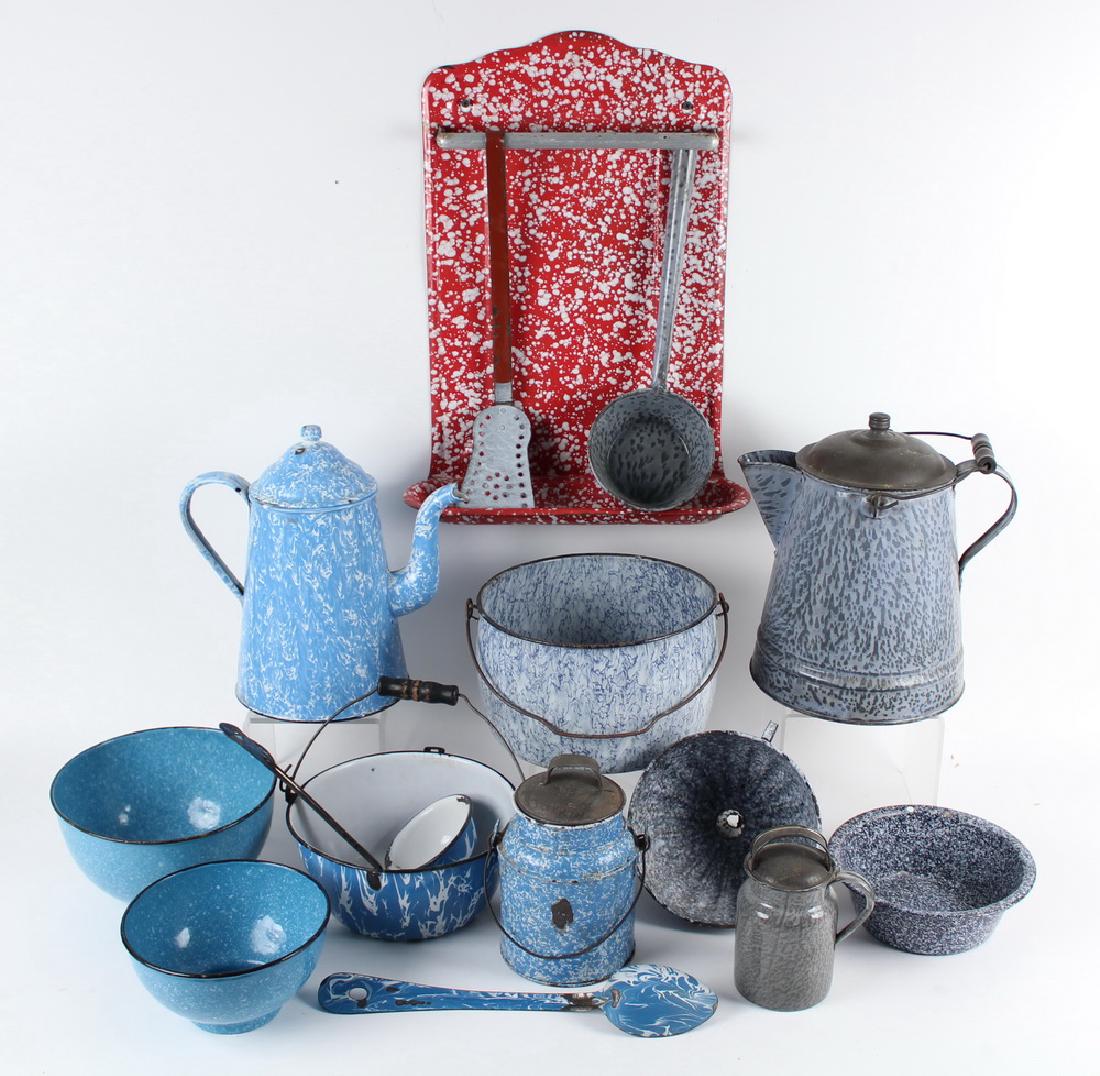 (15 PCS) GRANITEWARE KITCHENALIA (1 of 1)