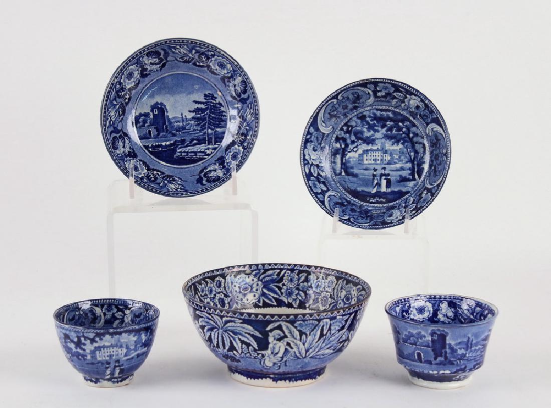 (14 PCS) EARLY BLUE TRANSFERWARE (1 of 2)