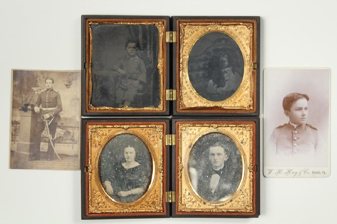 CASED PAIR DAGUERREOTYPES, CASED PAIR TINTYPES & (2) (1 of 4)