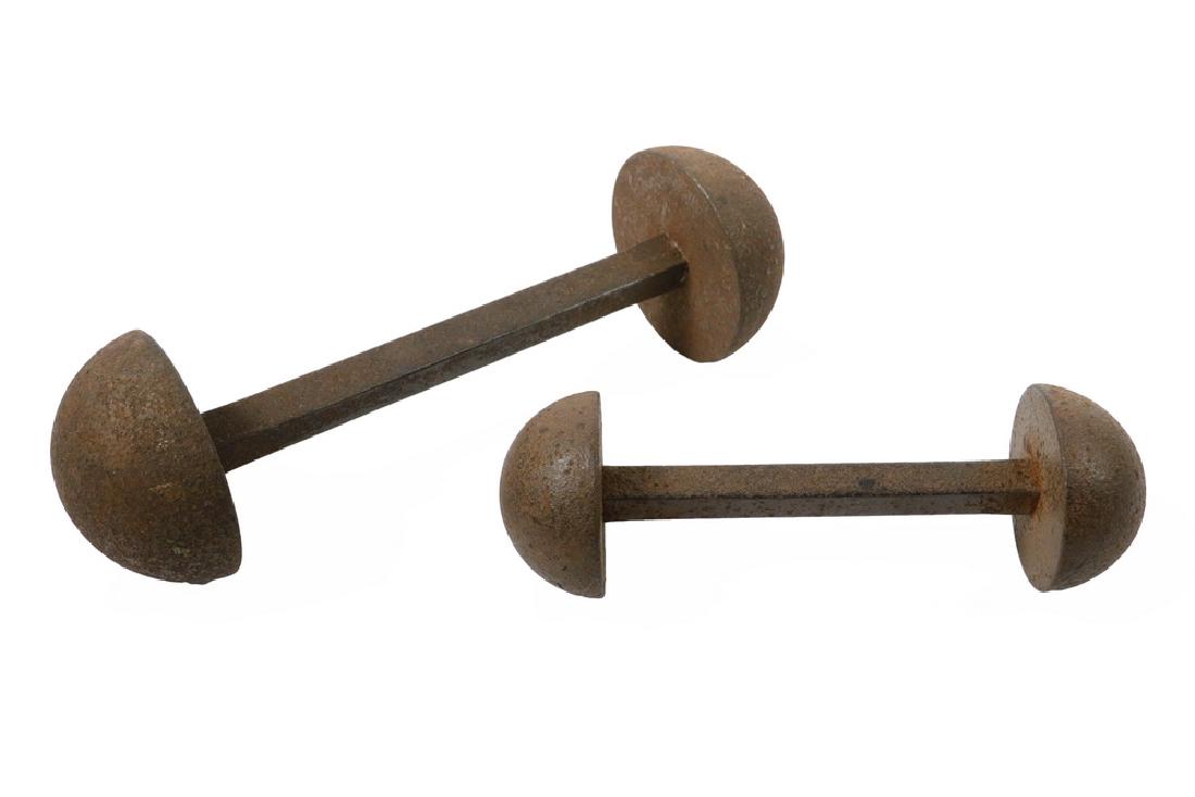 (2 PC) 18TH/19TH C. NAVAL CANNON BAR SHOT