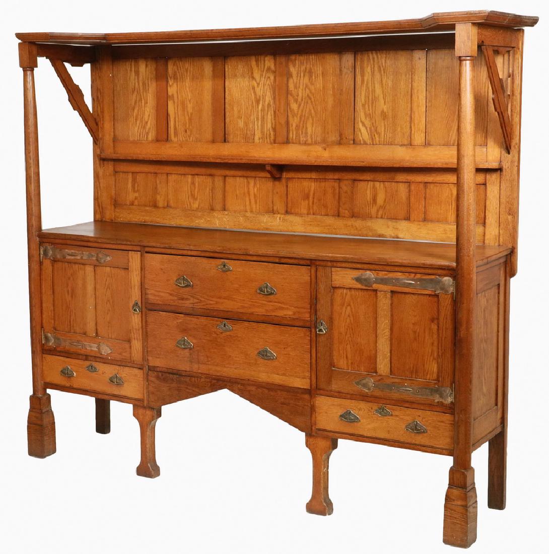 ARTS & CRAFTS OAK SIDEBOARD (1 of 5)