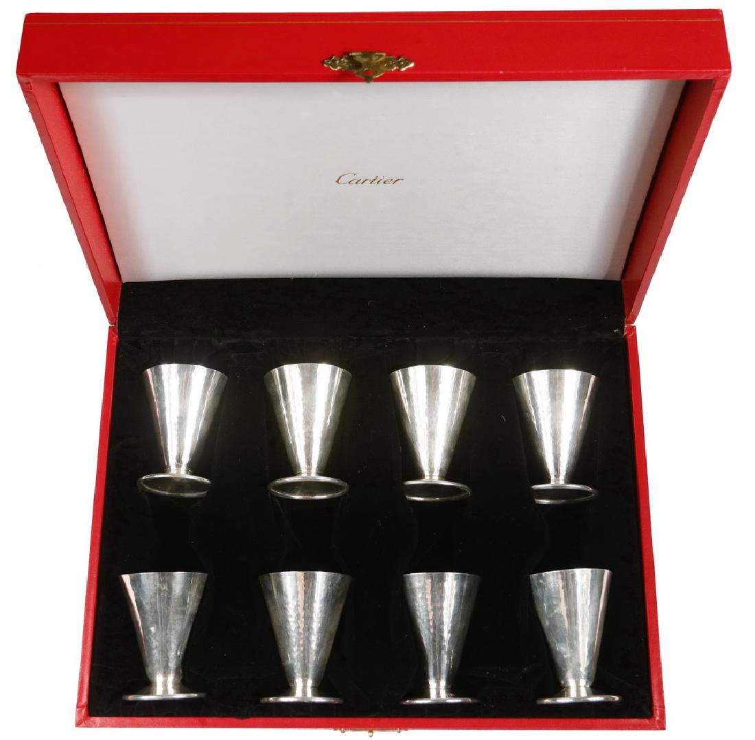 CARTIER CASED SET OF (8) STERLING CORDIALS (1 of 3)