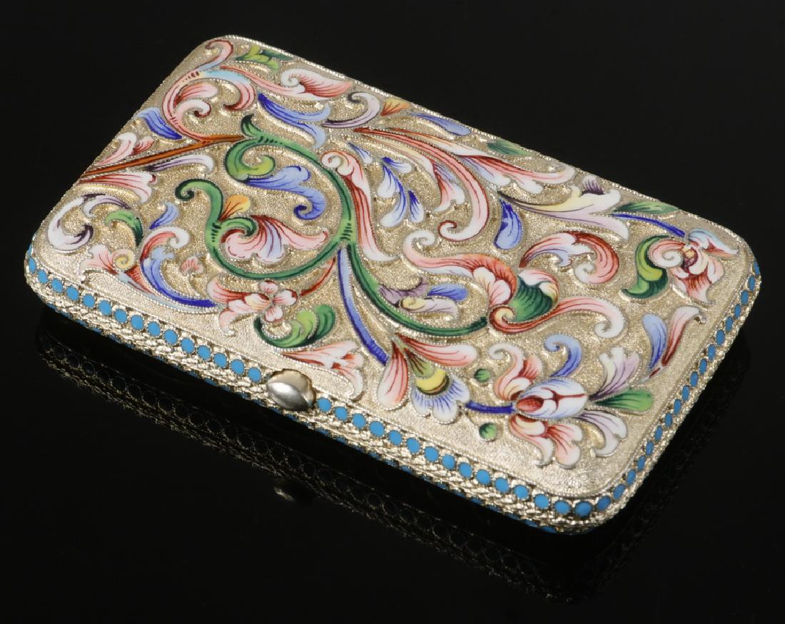 RUSSIAN ENAMELED SILVER CIGARETTE CASE (1 of 4)