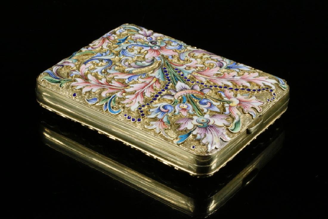 ENAMELED GILDED SILVER CIGARETTE CASE (1 of 4)