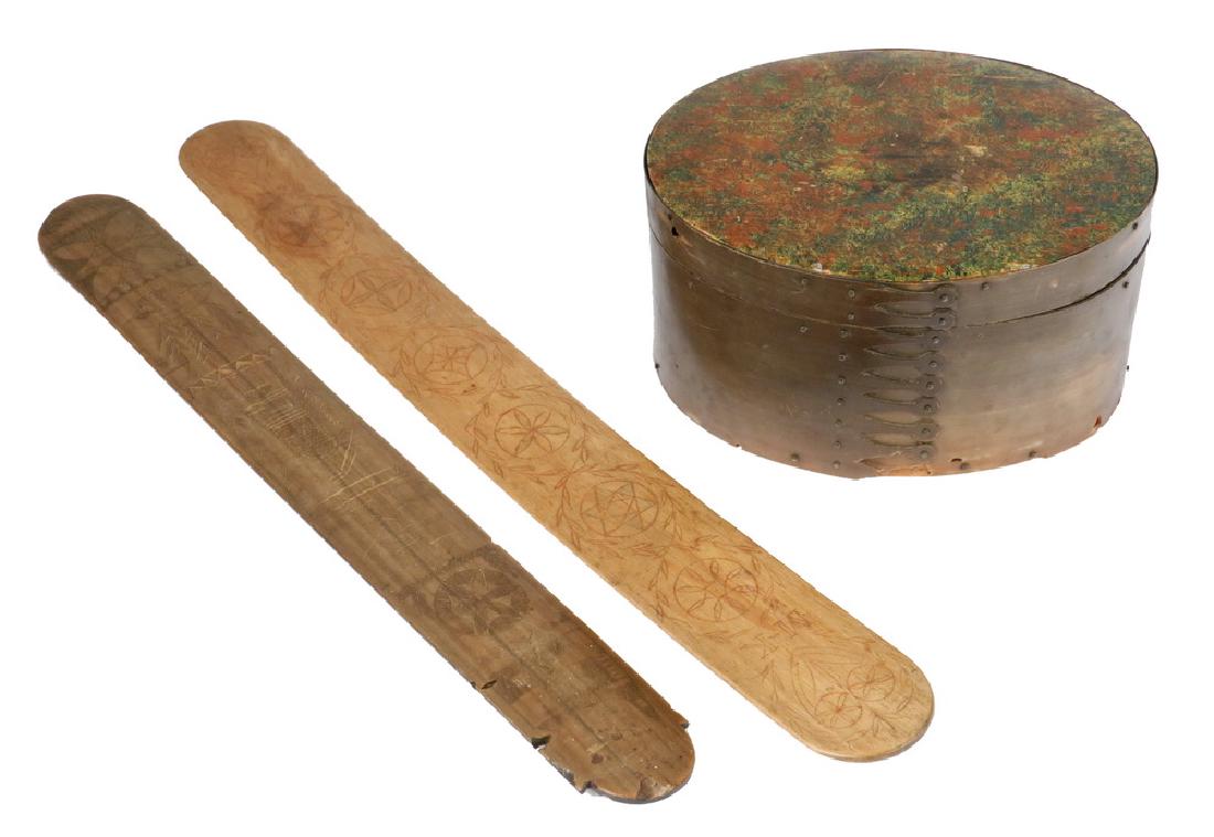 (2) 19TH C. SAILOR MADE BUSKS & BALEEN BOX (1 of 5)