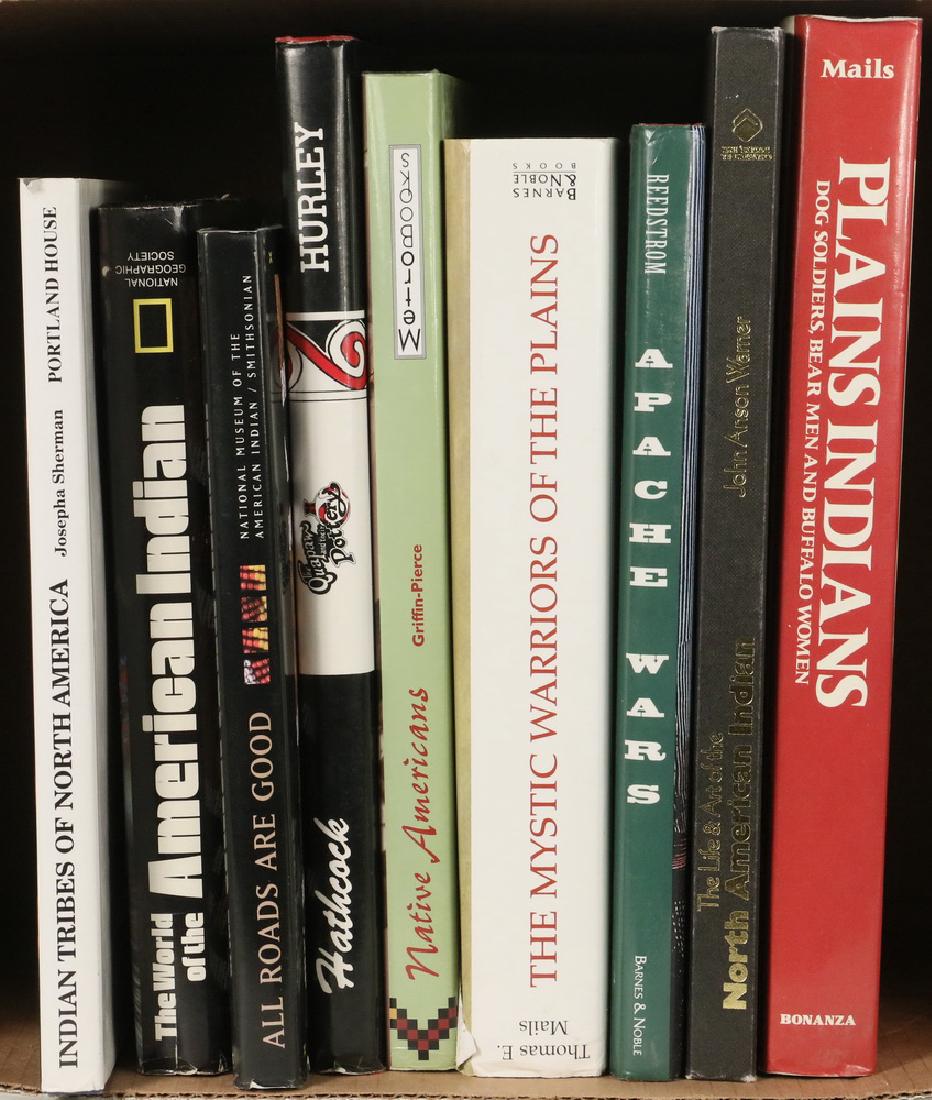 (9) BOOKS ON AMERICAN INDIANS: Including: "Plains Indians, Dog Soldiers, Bear Men and Buffalo Women" by Thomas E. Mails, Bonanza Books, 1985; "The Life and Art of the American Indian" by John Anson Warner, Chartwell Books, 1990; "A