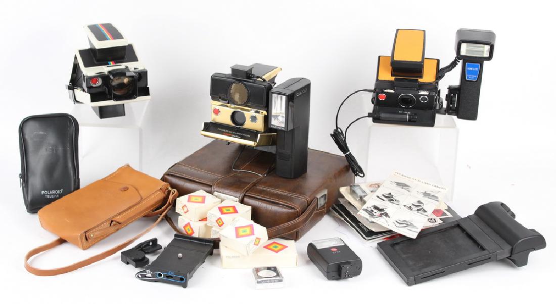 COLLECTION OF POLAROID CAMERAS & ACCESSORIES