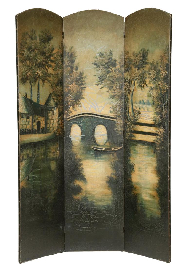 THREE-PANEL PAINTED FOLDING SCREEN (1 of 2)