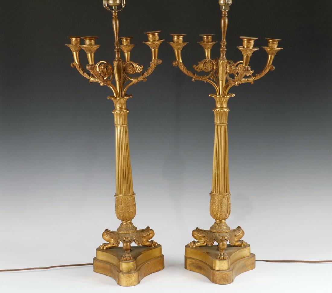 PAIR BRONZE CANDELABRA AS LAMPS (1 of 2)
