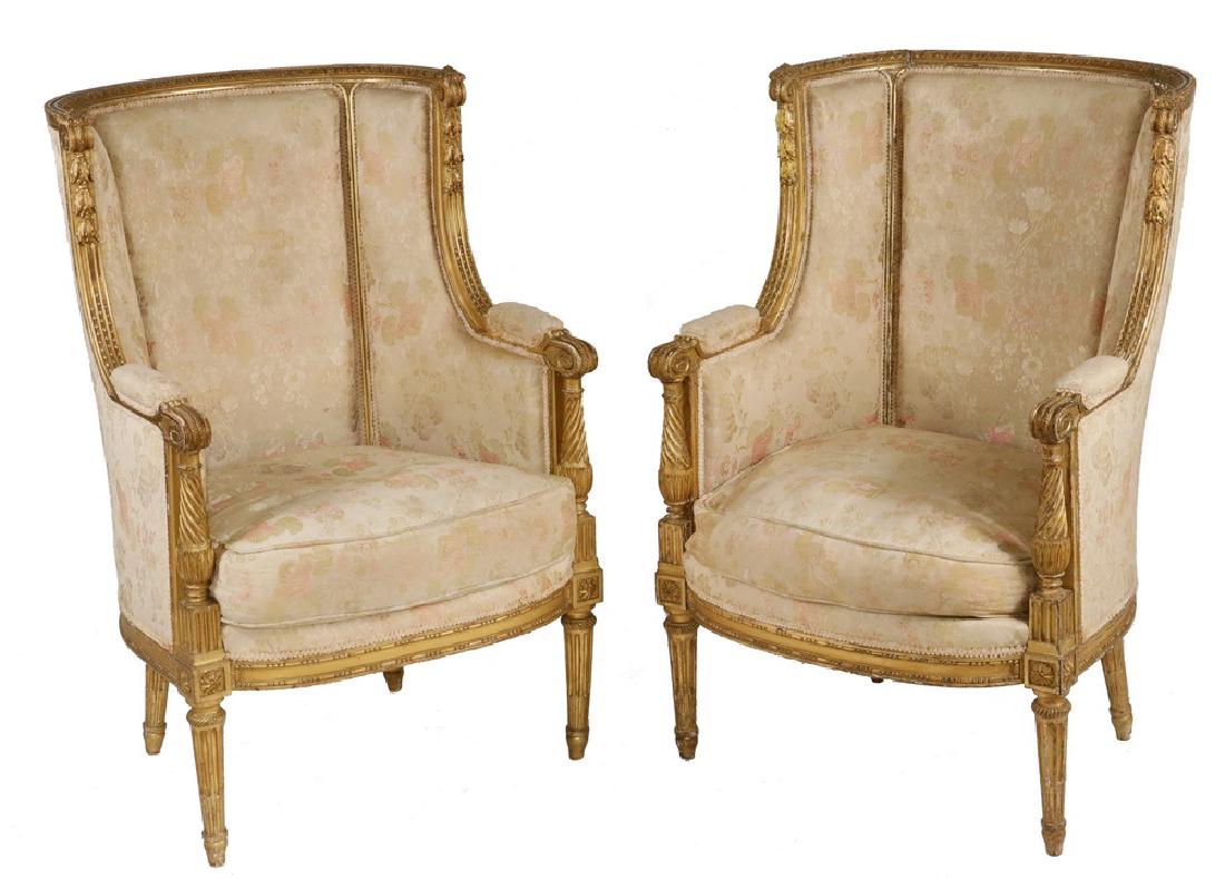 PAIR FRENCH GILDED CHAIRS (1 of 2)