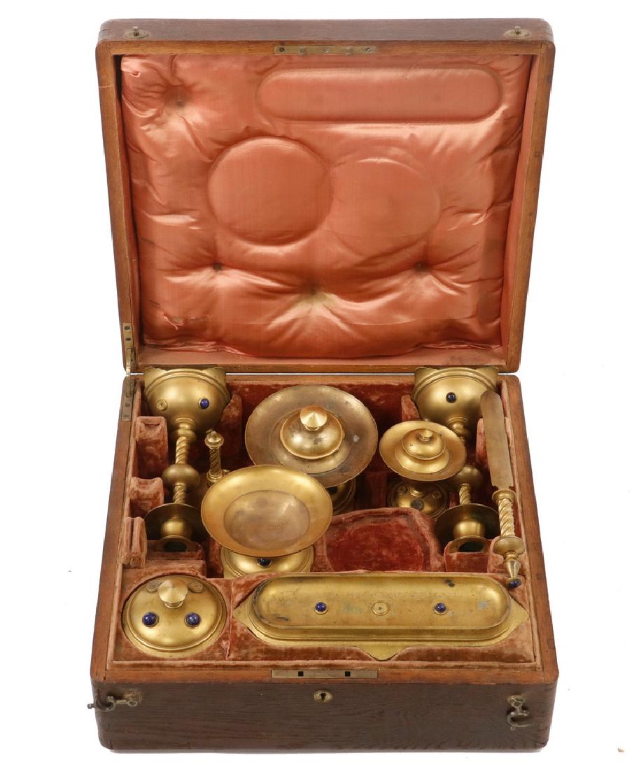BOXED VICTORIAN TRAVELING DESK SET (1 of 5)