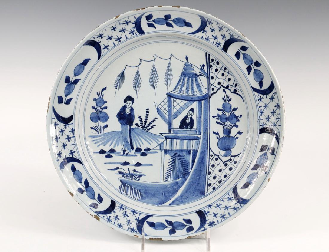 18TH C. DELFT CHARGER (1 of 3)