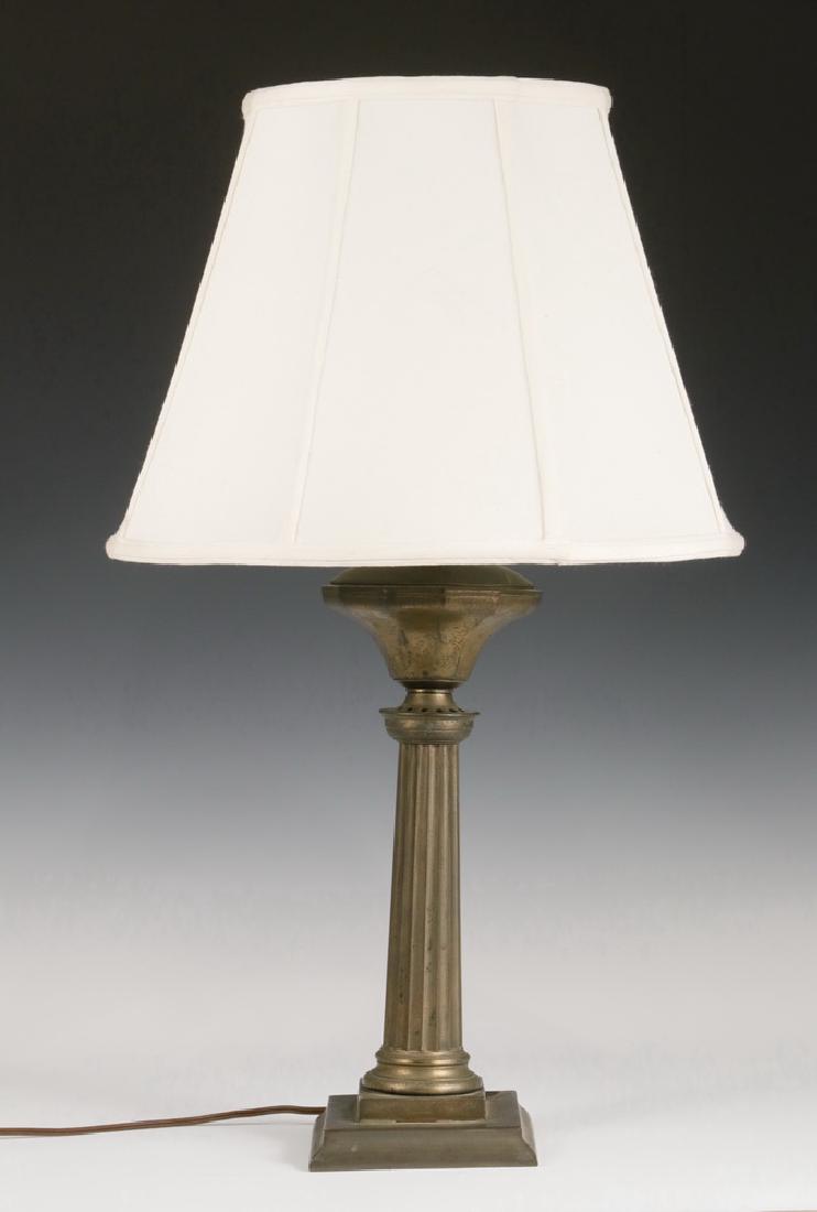 BRASS COLUMN FORM TABLE LAMP (1 of 1)