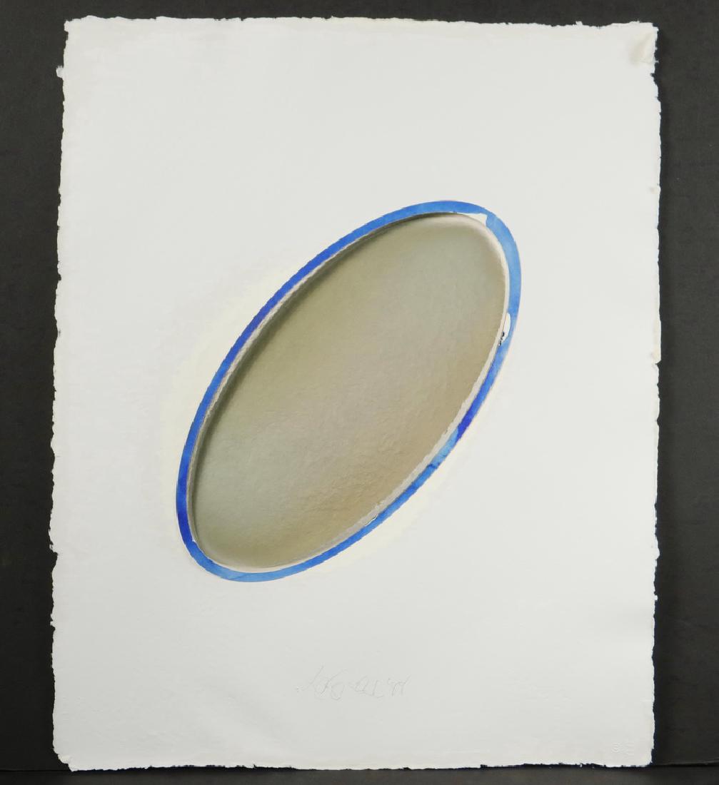 LARRY BELL (NM/CA/IL, 1939 - ): "Assembled Relief,1988" (LB-87-167), watercolor and unique vapor drawing on cast paper, pencil signed front bottom and dated 1988, roughly 19" x 15", unframed. Fine condition. One of 109 unique works